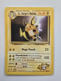 Lt. Surge's Raichu And Pikachu Gym Heroes Vintage Pokemon Tcg Nm Pair - Image 1