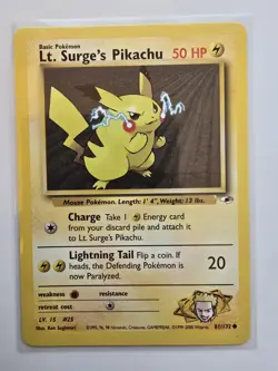 Lt. Surge's Raichu And Pikachu Gym Heroes Vintage Pokemon Tcg Nm Pair - Image 3