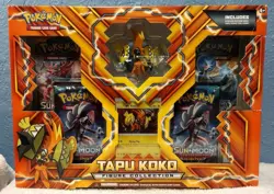 Pokemon TCG - S&M Tapu Koko Figure Collection - 4 Booster Packs - 2017 - Image 1