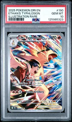 2025 POKEMON DRI EN ETHAN'S TYPHLOSION ILLUSTRATION RARE PSA 10 - Image 1