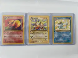 Pokemon TCG Flareon Jolteon and Vaporeon 1st Edition Jungle Non Holo LP/NM Lot - Image 1