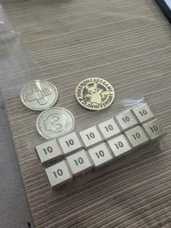 Pokemon 25th Anniversary Japanese Pikachu Golden Dice, Coin, Markers - Image 1