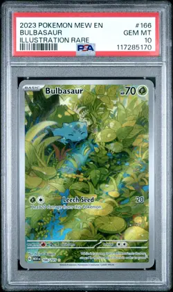 Pokemon Bulbasaur 166/165 Illustration Rare MEW EN PSA 10 GEM MINT - Image 1