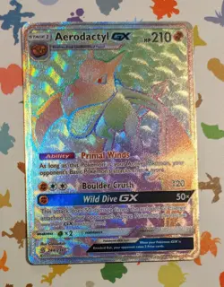 Pokemon TCG Aerodactyl GX 244/236 Unified Minds Rainbow Rare English 2019 - Image 1