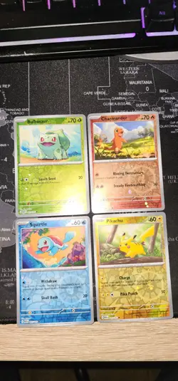 Pokemon 151 Costco Mini Tin Promo Cards Pikachu Charmander Bulbasaur Squirtle - Image 1