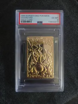 Pokemon Cards 23K Gold Plated CHARIZARD Trading Card 1999 Burger King Ball - Image 1