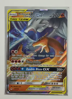 Pokemon TCG Reshiram & Charizard Tag Team GX Unbroken Bonds Holo Card 20/214 NM - Image 1