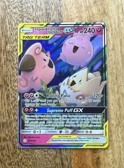 Togepi & Cleffa & Igglybuff GX 143/236 Sm-Cosmic Eclipse Holo Pokemon Card - Image 1