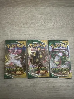 Pokemon Cards Evolving Skies EMPTY Art Packs X3 Set with Bonus Gift - Image 1