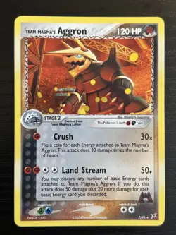 2004 Team Magma's Aggron 7/95 - EX Team Aqua Vs. Magma - Holo Pokemon Card - LP - Image 1