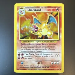 Pokemon Charizard Base Set Holo Unlimited Rare Card 4/102 WOTC MINT/NM Clean - Image 1