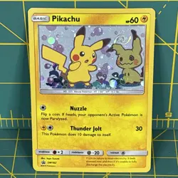 *HD SWIRL* Pikachu Promo SM162 Team Up Blister Pokemon Card Excellent Sun & Moon - Image 1
