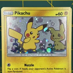 *HD SWIRL* Pikachu Promo SM162 Team Up Blister Pokemon Card Excellent Sun & Moon - Image 3