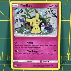 *HD Swirl* Mimikyu Promo SM163 Team Up Blister Pokemon Card Sun & Moon - Image 1