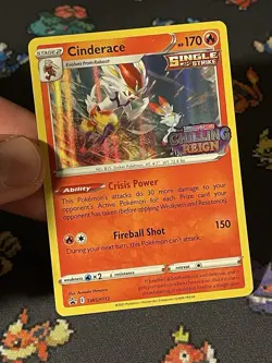 Pokemon Cards Cinderace SWSH112 Holo Promo Chilling Reign STAMPED - (NM) - Image 2