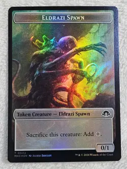 MTG Eldrazi Spawn Moonfolk FOIL Double-Sided Token Modern Horizons 3 NM - Image 1