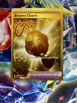Pokemon Bravery Charm Secret Rare 175/142 Sv07: Stellar Crown Holo Near Mint - Image 3
