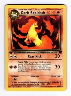 1st Edition Pokemon TCG #78 Dark Rapidash Team Rocket Set 44/82 NM - Image 1