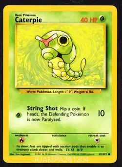 CATERPIE 45/102 BASE SET CROMO POKEMON EDICION 1999 TCG INGLES - Image 1