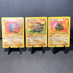 Pokemon TCG Fossil Set Geodude 47/62 Graveler 37/42Golem 36/62 VTG WOTC LP - Image 1