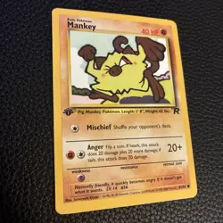 Mankey 61/82 Team Rocket Regular 1st Edition Pokemon LP - Image 2