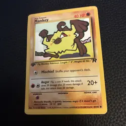 Mankey 61/82 Team Rocket Regular 1st Edition Pokemon LP - Image 3
