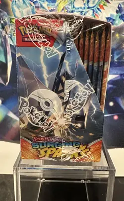 Pokemon Surging Sparks Booster Box Factory Sealed with Acrylic Case - Image 3