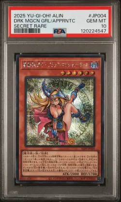 2025 SECRET RARE #JP004 DARK MAGICIAN GIRL THE MAGICIAN'S APPRENTICE PSA 10 - Image 1