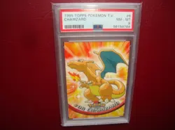 1999 Topps Pokemon T.V. Charizard card 6 red Logo 3rd Print Psa 8 nm/mint - Image 1
