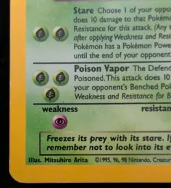 Vintage Pokemon TCG Arbok 2/82 Team Rocket Holo Error Card "23000" Date - Image 5