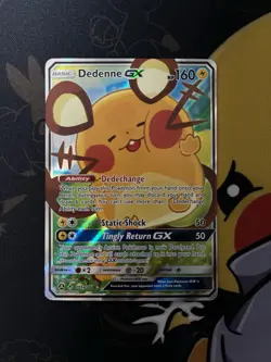 Dedenne GX - 195a/214- Pokemon Sun & Moon Promo Alternate Art Rare Card NM - Image 1