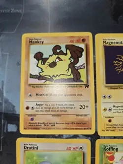 Team Rocket 4 Card Lot Mankey, Magnemite. Dratini, Koffing Pokemon Vintage - Image 2