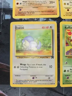 Team Rocket 4 Card Lot Mankey, Magnemite. Dratini, Koffing Pokemon Vintage - Image 5