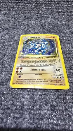 Pokemon TCG Machamp Base Set Holo Rare Card 8/102 1st Edition HP - Image 3