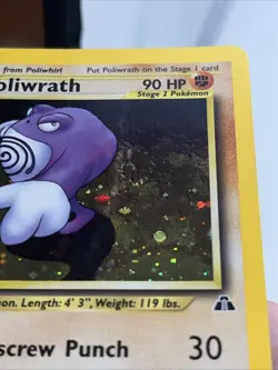 Poliwrath Neo Discovery Holo Rare Unlimited Pokemon TCG Card 9/75 - Image 3