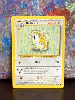 Raticate Pokemon Card Uncommon Base Set - 40/102 1999 tcg card regular - Image 1