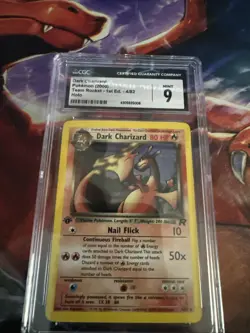 Dark Charizard First Edition Team Rocket CGC 9 Mint 4/82 Pokemon 2000 Card - Image 1