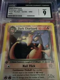 Dark Charizard First Edition Team Rocket CGC 9 Mint 4/82 Pokemon 2000 Card - Image 2