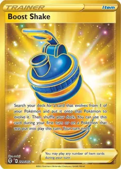 Boost Shake (Gold Secret Rare) 229/203 - Pokemon TCG Evolving Skies - NM - HOLO - Image 1