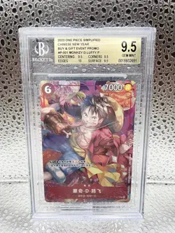 BGS 9.5 GEM MINT Monkey D Luffy One Piece Chinese New Year Promo OP Card P-001 - Image 1