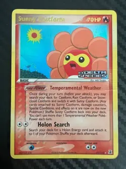 Pokemon TCG Sunny Castform Delta Species 31/113 Reverse Holo Stamped DMG - Image 1