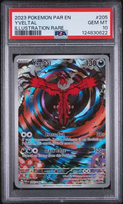 Yveltal Illustration Rare Pokemon Par En-Paradox Rift 205 NM PSA 10 - Image 1