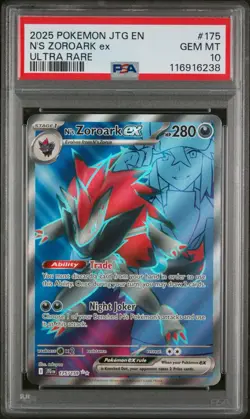 2025 POKEMON JTG EN-JOURNEY TOGETHER ULTRA RARE #175 N'S ZOROARK EX PSA 10 - Image 1