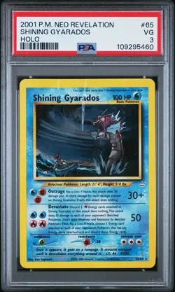 2001 POKEMON NEO REVELATION #65 SHINING GYARADOS-HOLO PSA 3 - Image 1