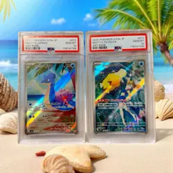 PSA 10 Misty's Psyduck Lapras AR Set 071/063 072/063 Heat Wave Arena Pokemon SEQ - Image 1