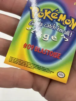 Blastoise 1999 Topps Pokemon Evolution HOLO RAINBOW FOIL E9 Of 12 BLUE LOGO - Image 5