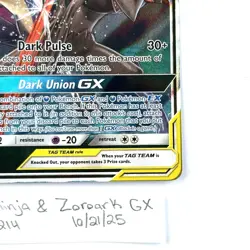 Greninja & Zoroark GX 107/214 Sm-Unbroken Bonds Full Art Ultra Rare Pokemon NM - Image 2