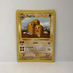 LP! Pokemon TCG Dugtrio Base Set 19/102 Regular Shadowless Rare - Image 1