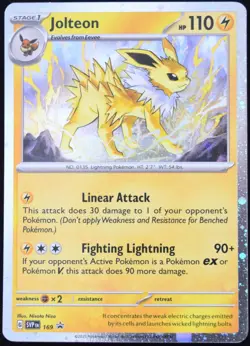Pokemon TCG Jolteon SVP 169 S&V Cosmos Holo DOUBLE SWIRL Black Star Promo - NM - Image 1