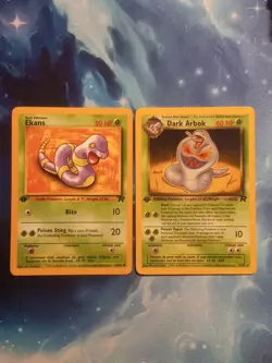 1999 Pokemon 1st Edition Ekans & Dark Arbok Team Rocket lot - non-holo. LP-NM - Image 1